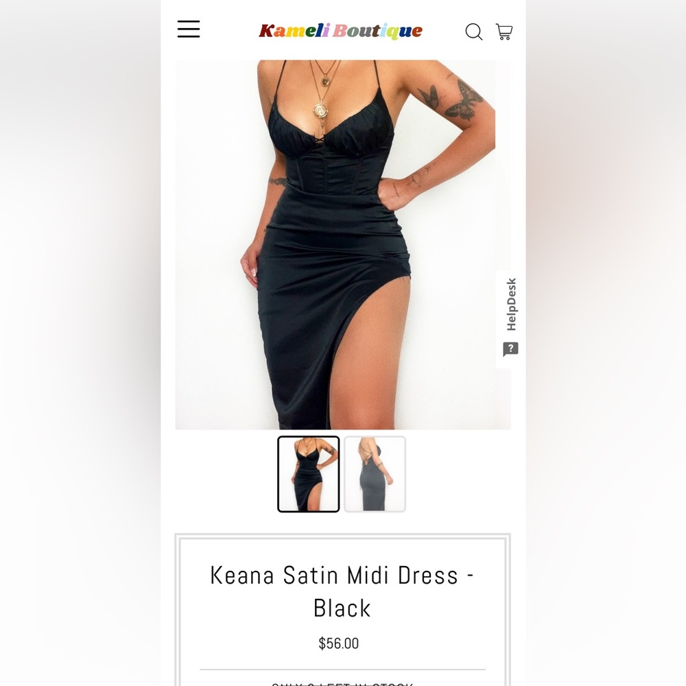 Kameli Boutique // Keana Midi Dress -Black